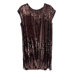 Sequin Midi Dress - Brown